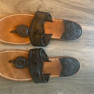 Jack Rogers Black Leather Sandals